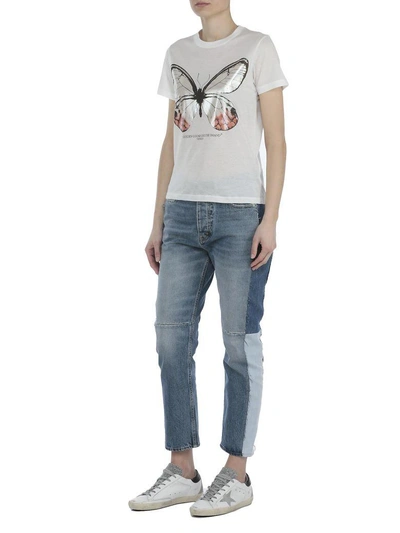 Golden Goose Cotton T-shirt In White-butterfly