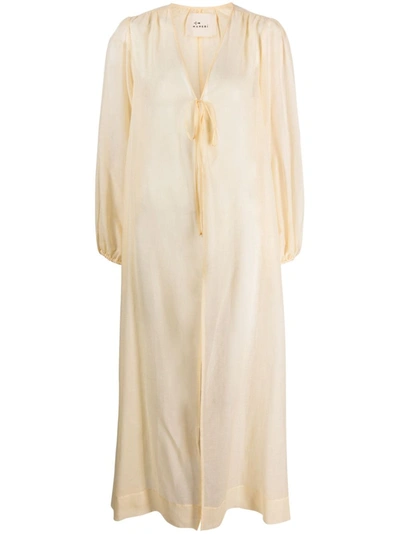Manebi Goias Cotton-silk Dress In Beige