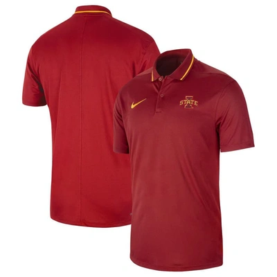 Nike Cardinal Iowa State Cyclones 2023 Sideline Coaches Performance Polo