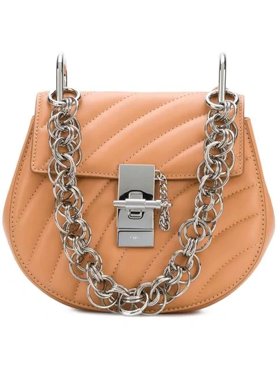 Chloé Drew Quilted Mini Shoulderbag In Neutrals