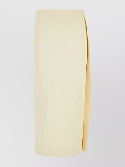 Jil Sander Textured Wrap Midi Skirt In Beige