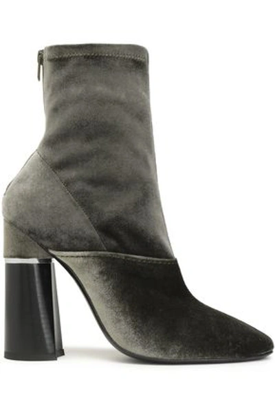 3.1 Phillip Lim / フィリップ リム Kyoto Velvet Ankle Boots In Army Green