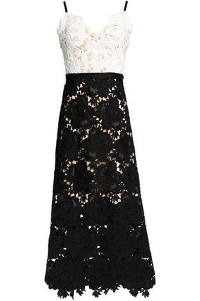 Catherine Deane Woman Frida Two-tone Guipure Lace Midi Dress Black