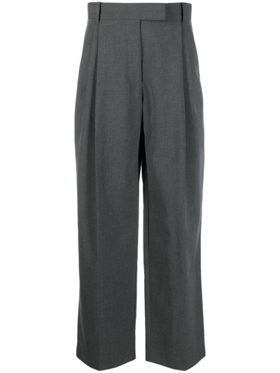 Camilla And Marc Womens Charcoal Marle Orla Straight-leg Mid-rise Stretch-woven Trousers