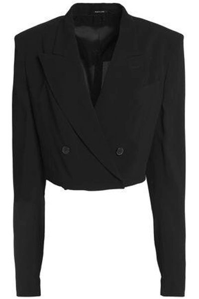 Maison Margiela Woman Double-breasted Cropped Stretch-crepe Blazer Black