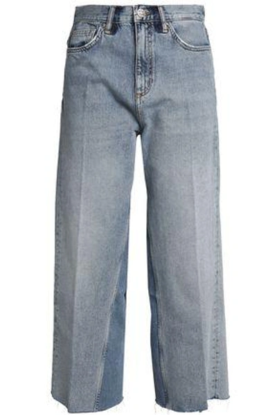 M.i.h. Jeans Cropped Mid-rise Wide-leg Jeans In Light Denim