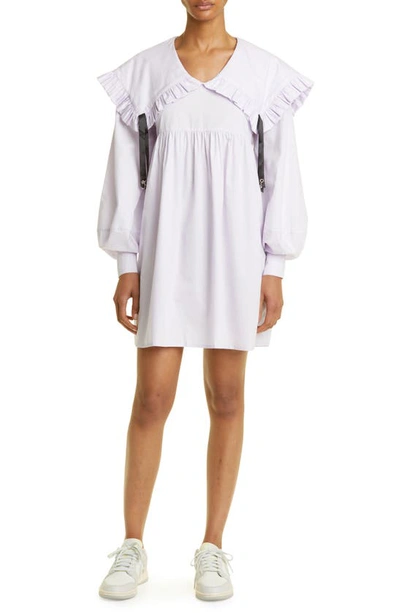 Kkco Kids' Sailor Long Sleeve Cotton Poplin Babydoll Minidress In Lilac