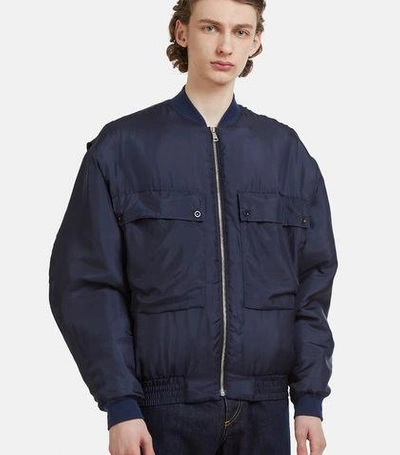 Katharine Hamnett Padded Bomber Jacket In Navy