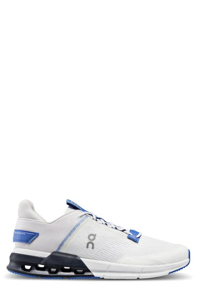 On Cloudnova Flux Sneaker In White/cobalt