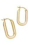 Missoma Enamel Haze Hoop Earrings In Gold/ Ivory