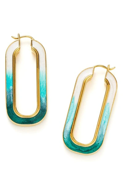 Missoma Women's Enamel Haze 18k Gold-plate & Enamel Large Hoop Earrings In Green