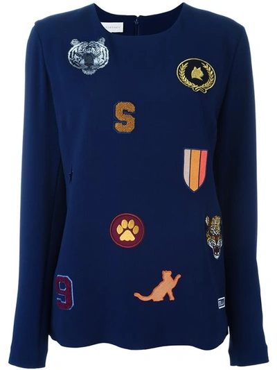 Stella Mccartney Embroidered Badge Cady Top In Blue