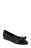 Reaction Kenneth Cole Lily Bow Pointed Toe Flat In Black