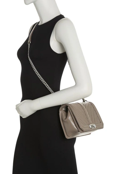 Rebecca Minkoff Chevron Quilted Love Crossbody Bag In Deep Taupe