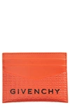Givenchy 4g-motif Leather Card Case In Bright Orange