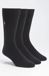 Polo Ralph Lauren 3-pack Combed Cotton Blend Socks In Charcoal