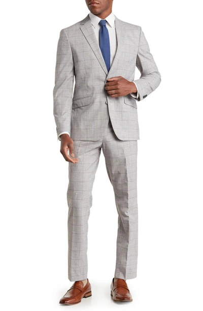 Savile Row Co Light Grey Windowpane Suit