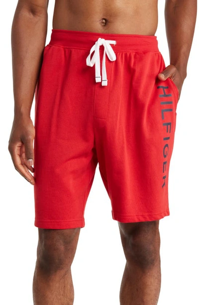 Tommy Hilfiger Logo Pajama Shorts In Mahogany