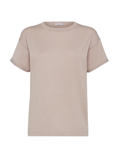 Brunello Cucinelli T-shirt In Jersey In Beige