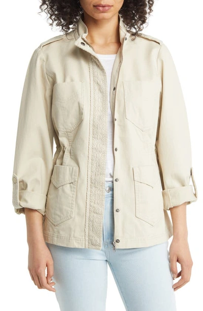 Wit & Wisdom Lace Trim Utility Jacket In Birch