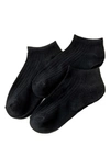 Stems 3-pack Cotton Blend Rib Ankle Socks In Black