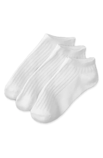 Stems 3-pack Cotton Blend Rib Ankle Socks In White