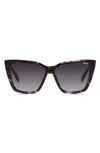 Quay Confidential 51mm Cat Eye Sunglasses In Purple Tort/ Smoke