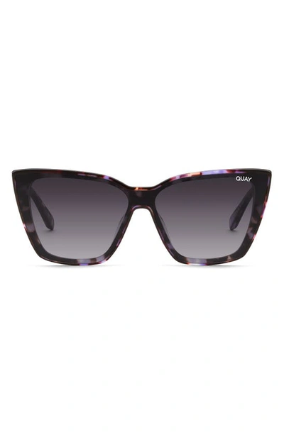 Quay Confidential 51mm Cat Eye Sunglasses In Purple Tort/ Smoke