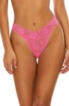 Hanky Panky Daily Lace Original Rise Thong In Dream House Pink