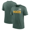 Nike Heather Green Green Bay Packers Team Tri-blend T-shirt In Blue