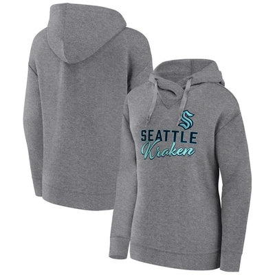 Fanatics Branded Heather Gray Seattle Kraken Script Favorite Pullover Hoodie