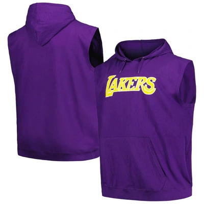 Fanatics Branded Purple Los Angeles Lakers Big & Tall Jersey Muscle Pullover Hoodie