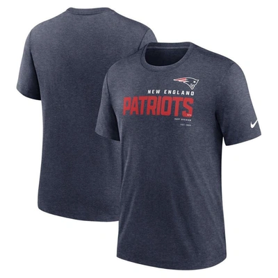 Nike Heather Navy New England Patriots Team Tri-blend T-shirt In Blue