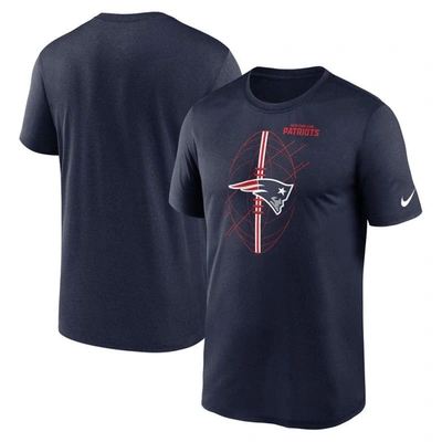 Nike Navy New England Patriots Legend Icon Performance T-shirt In Blue