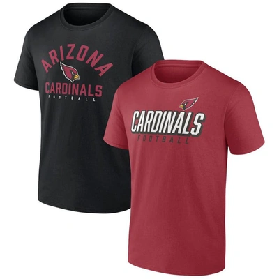 Fanatics Men's  Branded Cardinal, Black Arizona Cardinals Player Pack T-shirt Combo Set In Cardinal,black