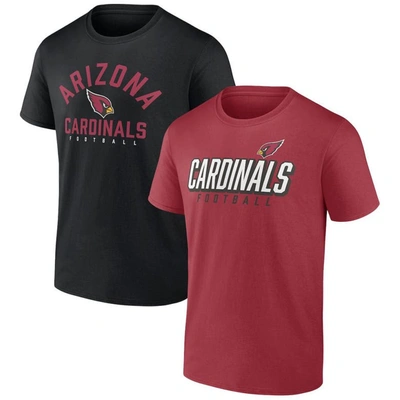 Fanatics Branded Cardinal/black Arizona Cardinals Player Pack T-shirt Combo Set In Cardinal,black
