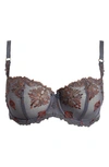 Chantelle Lingerie Champs-élysées Underwire Demi Bra In Slate Grey Multico-pv