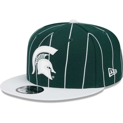 New Era Men's  Green, White Michigan State Spartans Vintage-like 9fifty Snapback Hat In Green,white