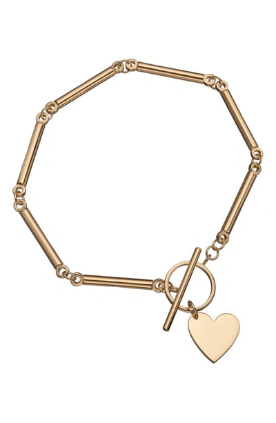 Jennifer Zeuner Melody Heart Pendant Bracelet In Gold