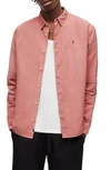 Allsaints Hermosa Relaxed Fit Cotton Button-up Shirt In Salmon Pink