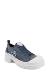 Zigi Federika Platform Sneaker In Blue Canvas