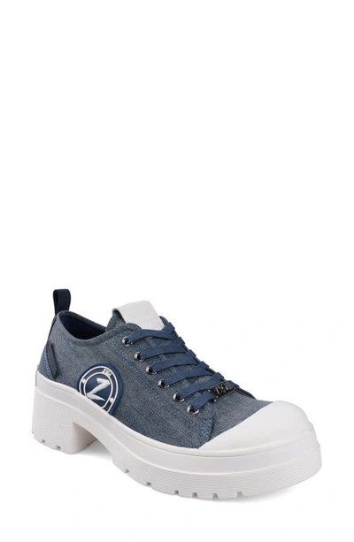 Zigi Federika Platform Sneaker In Blue Canvas