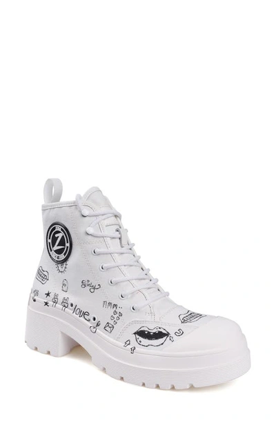 Zigi Belisa Platform High Top Sneaker In Off White