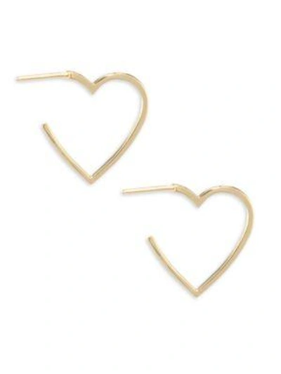 Jennifer Zeuner Jewelry Larissa Mini Heart Hoop Earrings In Gold