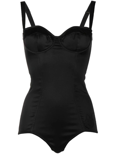 Dolce & Gabbana Romper Bodysuit Black Stretch Dress