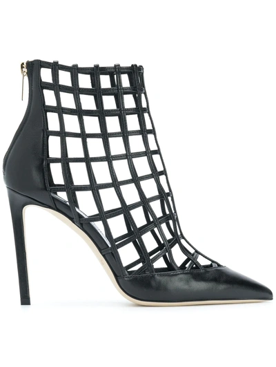 Jimmy Choo Sheldon 100 Cutout Leather Ankle Boots In Black
