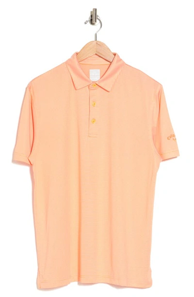 Callaway Golf Fine Line Stripe Polo In Bird Of Paradise