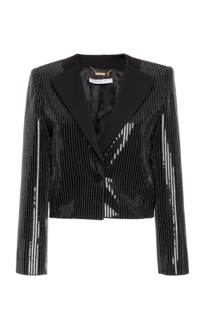 Givenchy Embellished Cropped Blazer In Black