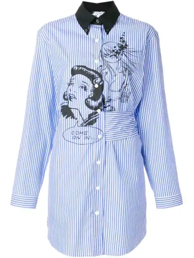 prada striped shirt dress Prada Striped Shirt Dress In Azure