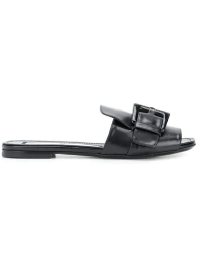 N°21 Buckle Slide Sandals In Black